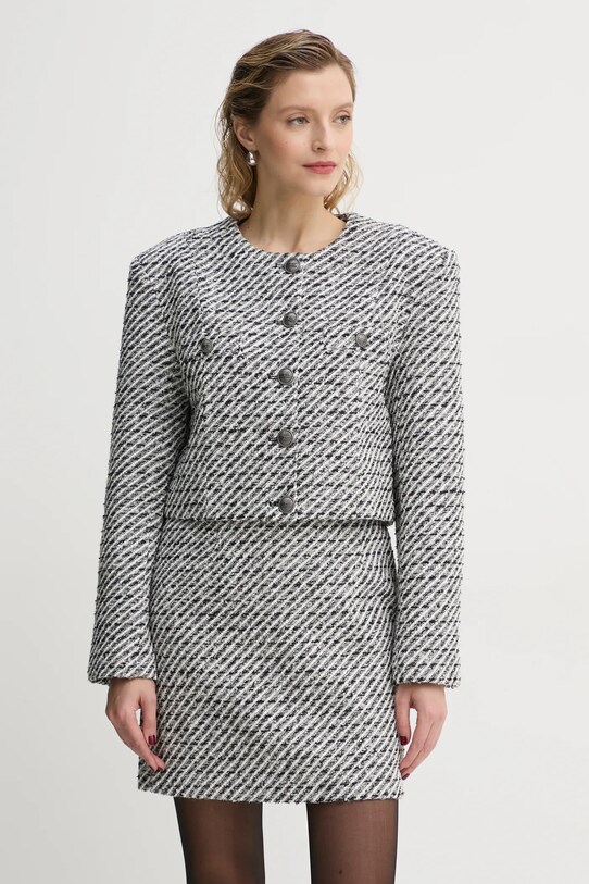 Gestuz sacou din lana cu captuseala alb 10909601