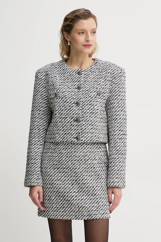 Піджак з домішкою вовни Gestuz з підкладкою сірий 10909601