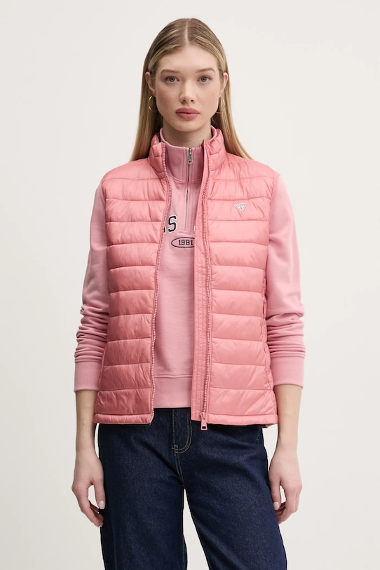 Guess Jeans bezrękawnik bez kaptura różowy W5RN55.WHAB2