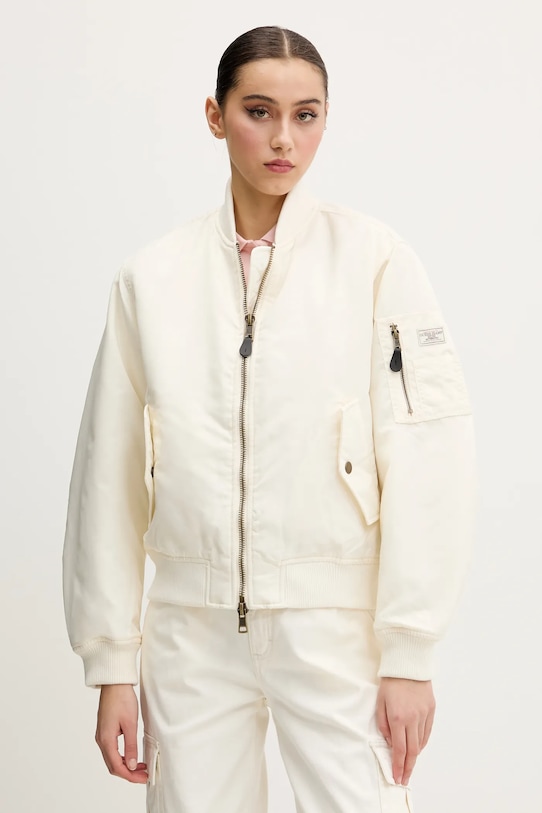 Куртка-бомбер Guess Jeans з підкладкою бежевий W5RL81.WHAA2