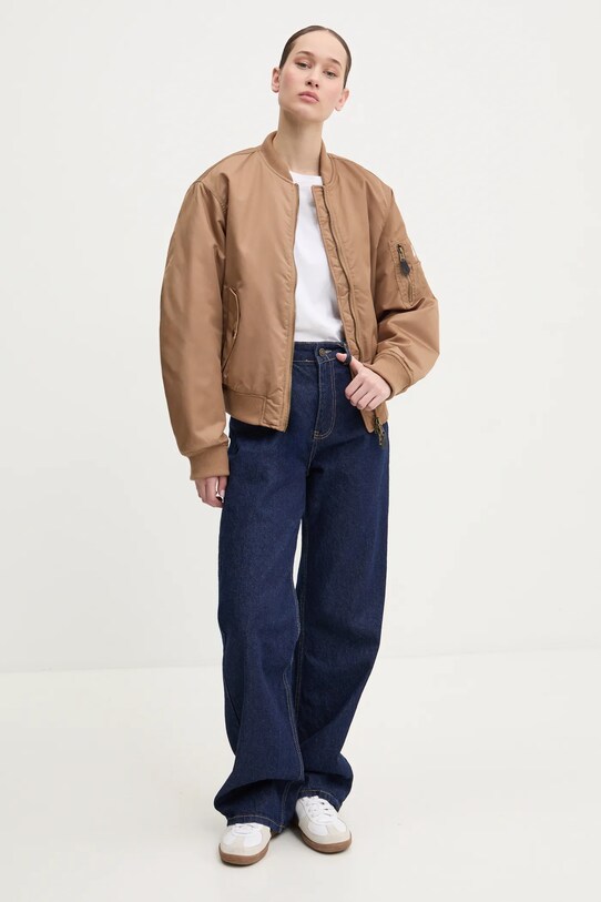Bomber bunda Guess Jeans W5RL81.WHAA2 hnědá SS25