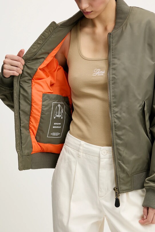 Guess Jeans kurtka bomber W5RL81.WHAA2 zielony
