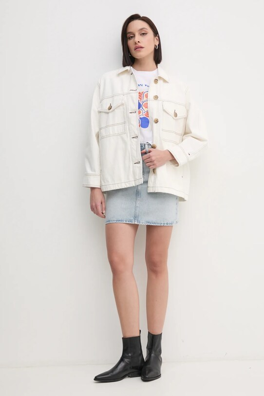 Tommy Hilfiger kurtka jeansowa WW0WW43728 beżowy SS25