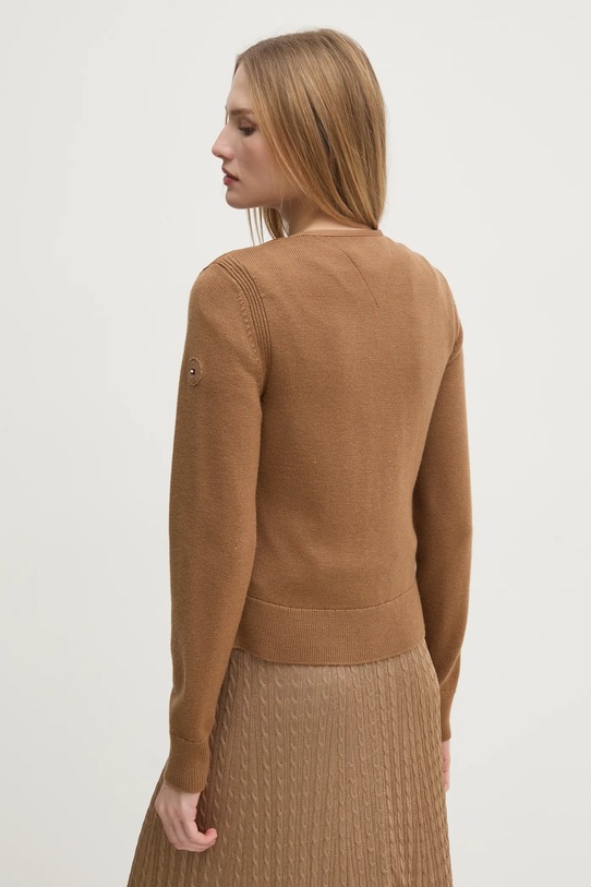 Oblečení Péřová bunda s příměsí vlny Tommy Hilfiger WW0WW44343 hnědá