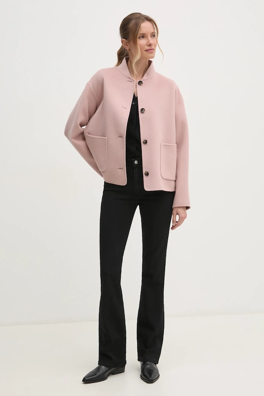 Tommy Hilfiger gyapjú dzseki WW0WW44978 rózsaszín SS25