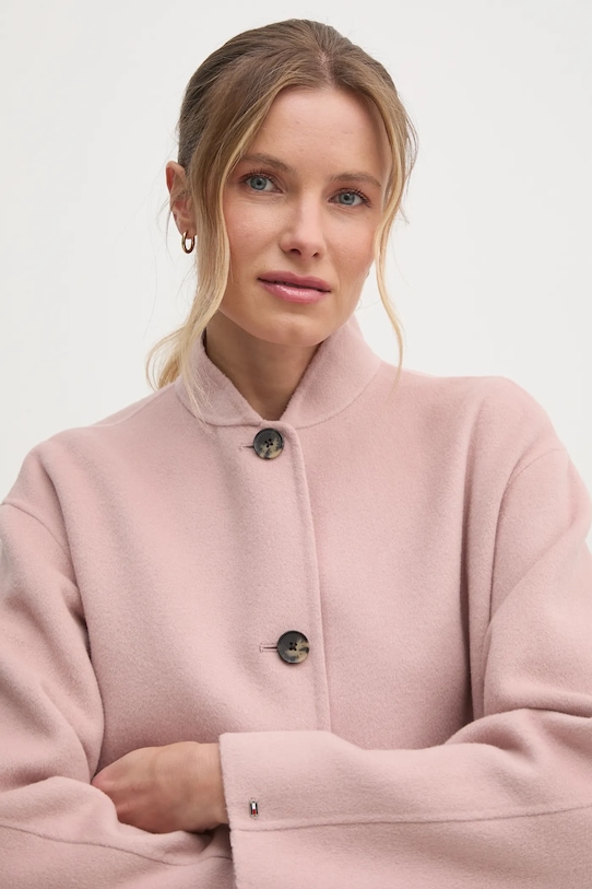 Ruházat Tommy Hilfiger gyapjú dzseki WW0WW44978 rózsaszín