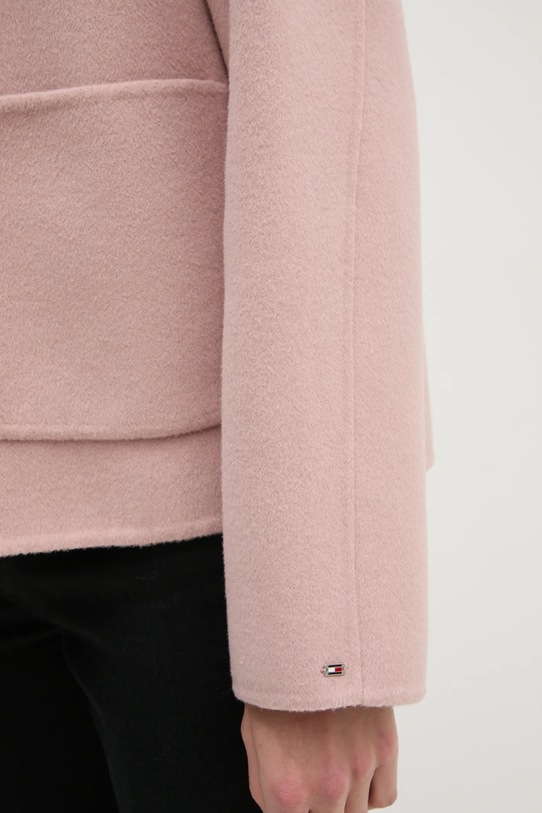 Tommy Hilfiger gyapjú dzseki WW0WW44978 rózsaszín