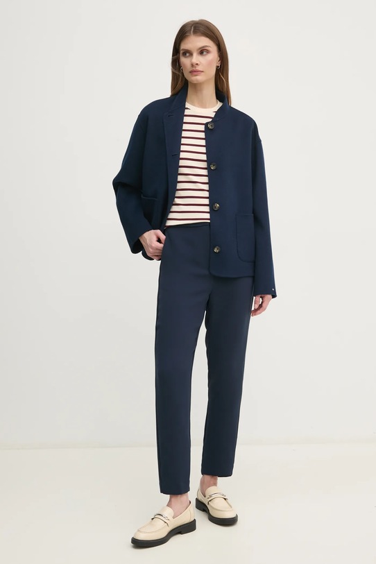 Tommy Hilfiger kurtka wełniana WW0WW44978 granatowy SS25