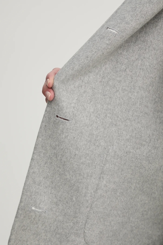 Vlněná bunda Tommy Hilfiger WW0WW44978 šedá