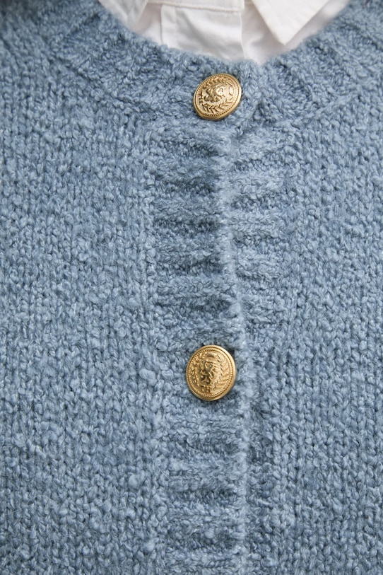 Tommy Hilfiger cardigan din amestec de lana WW0WW44473 albastru