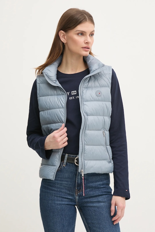 Péřová vesta Tommy Hilfiger přechodné modrá WW0WW43773