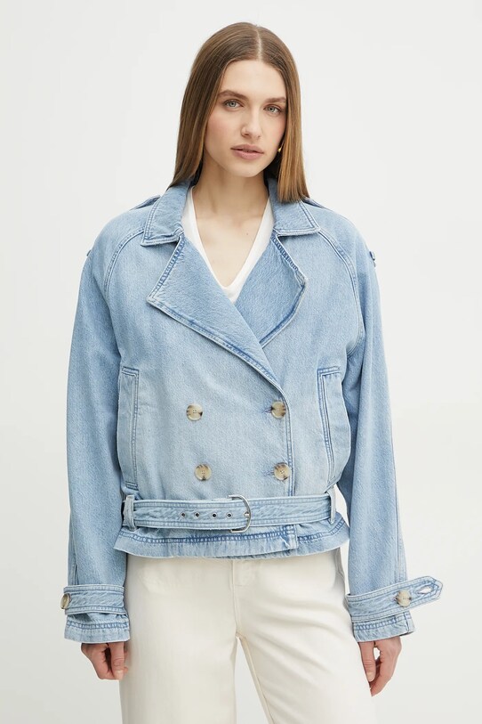 BOSS Orange geaca jeans cu captuseala albastru 50539077
