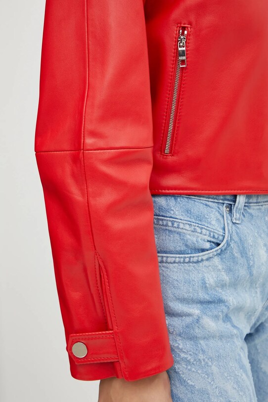 Kožená bunda BOSS 50535759 červená