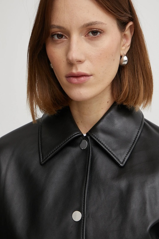 BOSS kurtka skórzana czarny 50535759