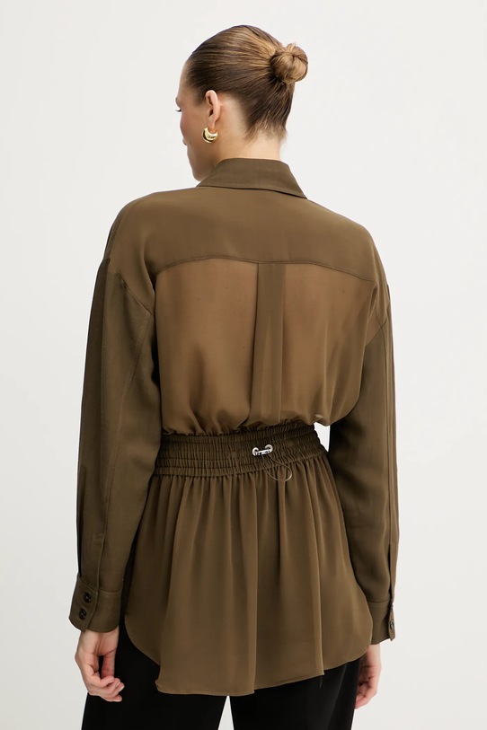 Odzież Pinko koszula z domieszką lnu 105017.A2I9 zielony