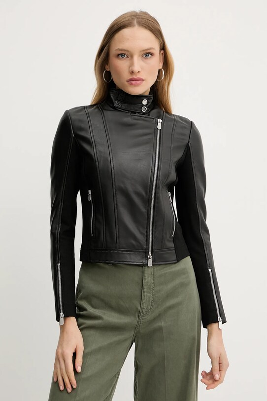 Pinko kurtka skórzana czarny 104878.Y75K