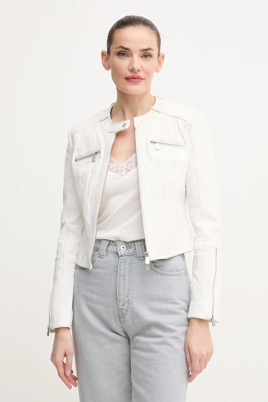 Pinko kurtka skórzana nieocieplane biały 104914.A2HT