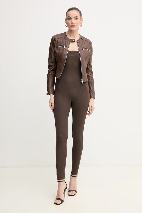 Kožená bunda Pinko 104914.A2HT hnedá SS25