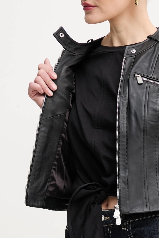 Kožená bunda Pinko 104914.A2HT černá