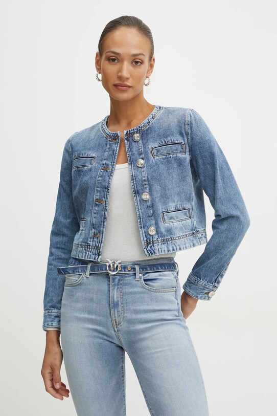 Pamučna jakna Pinko bez tople podstave plava 104980.A2DW