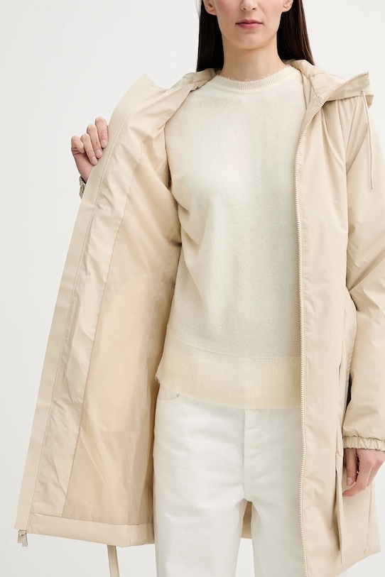 Rains kurtka Lohja Long Insulated Curve Jacket W3T2 15880.26 beżowy