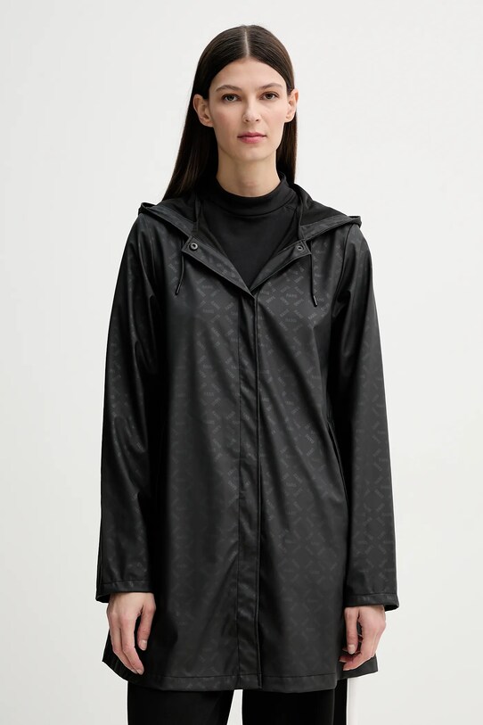 Куртка Rains A-Line W Jacket W3 з капюшоном чорний 18050.102
