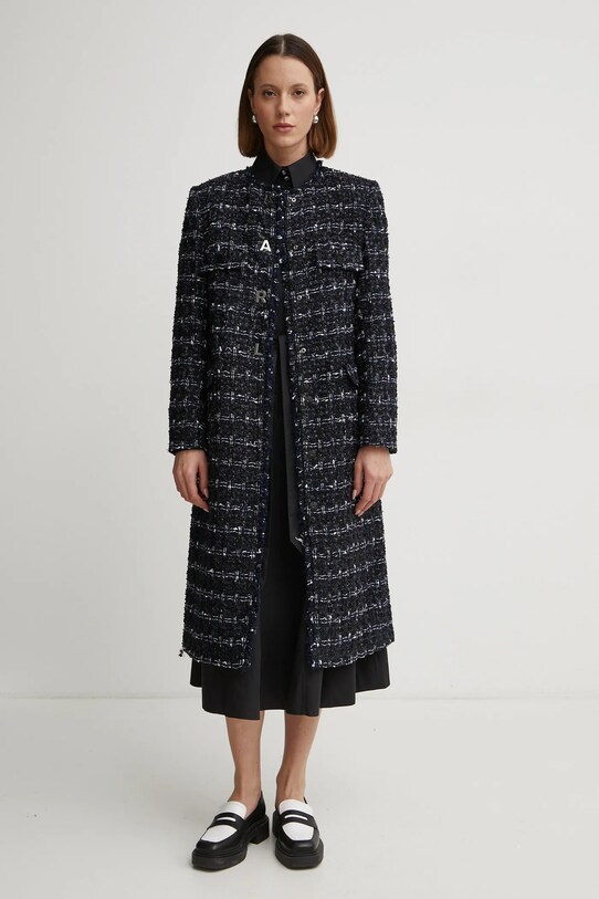 Karl Lagerfeld palton din lana A1W15022 bleumarin SS25