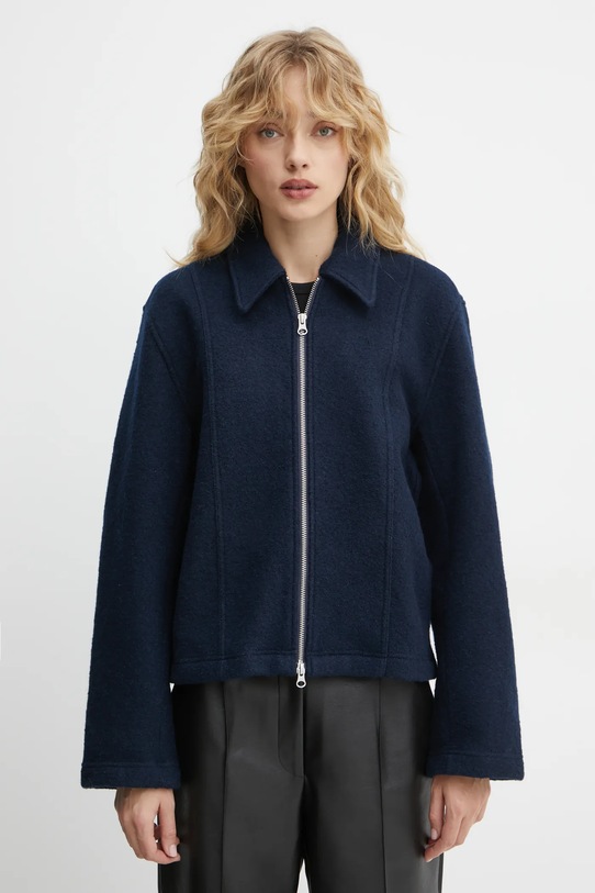 Вълнено яке Samsoe Samsoe SAANNA без изолация тъмносин F24400017