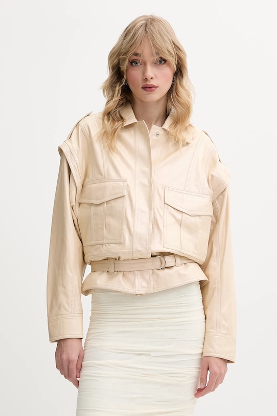 IRO geacă de piele bej WM137BOCAR