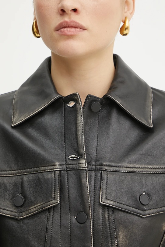 Liviana Conti geaca de piele F5SX35 negru