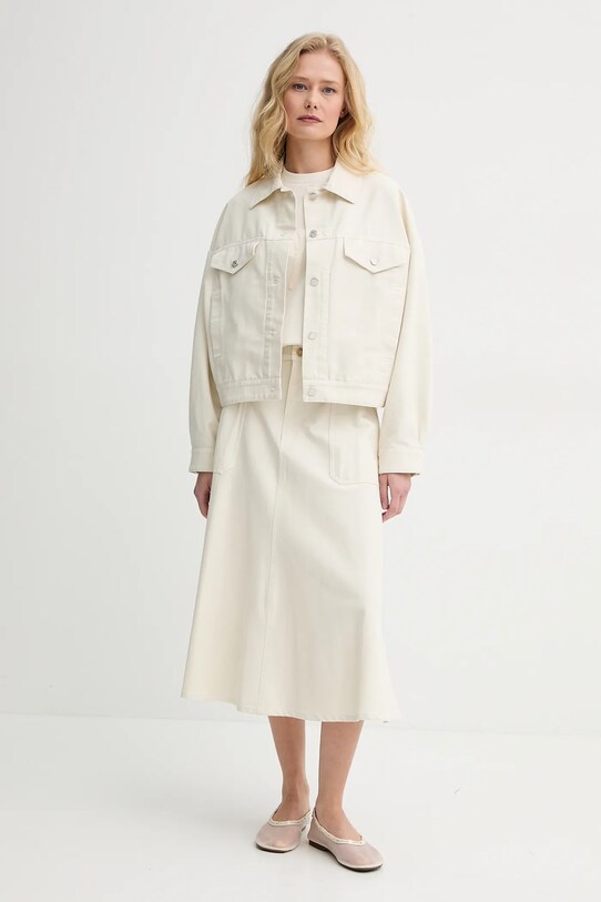 A.P.C. pamut kabát blouson cally COGBJ.F02905 bézs SS25