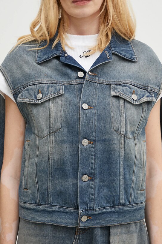 MM6 Maison Margiela kurtka jeansowa niebieski S52AM0319