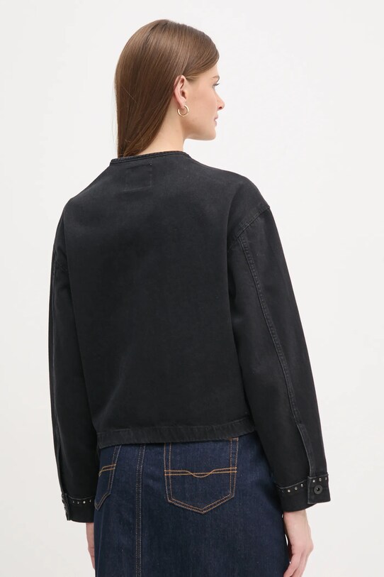 Îmbrăcăminte Pepe Jeans geacă din denim DAENA STUD PL402524 negru