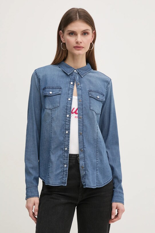 Джинсовая рубашка Guess casual голубой W5RH0H.D4NA0