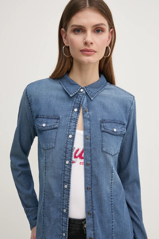 Одежда Джинсовая рубашка Guess W5RH0H.D4NA0 голубой