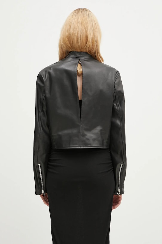 Odzież MM6 Maison Margiela kurtka skórzana S52AM0317 czarny