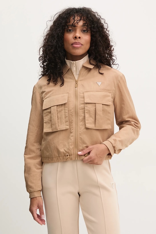 Куртка Guess SYLVIE с подкладкой коричневый V5RL03.WGYB0