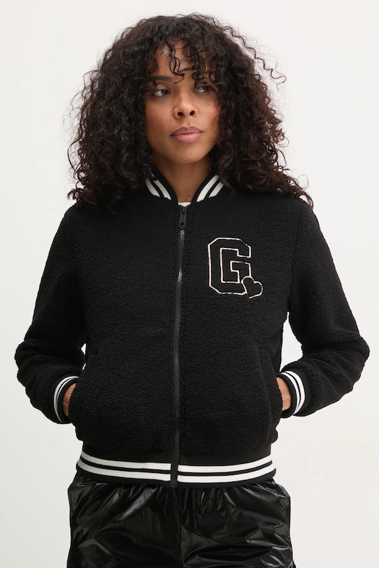 Bomber jakna Guess SHERPA bez tople podstave crna V5RL06.KCPC2