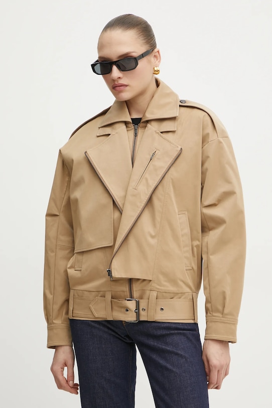 Bunda Bardot nezateplené béžová 59633JB