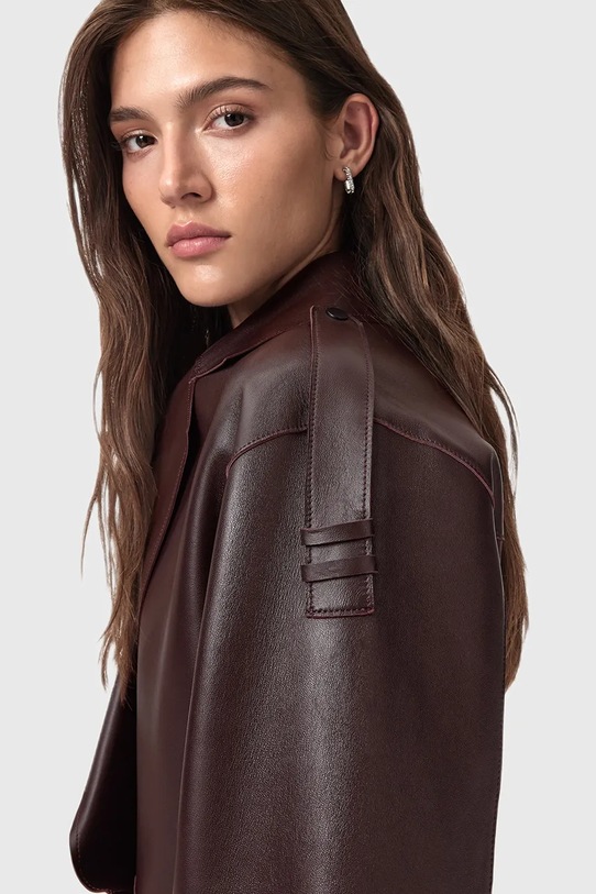 Oblačila Usnjena jakna AllSaints OPHELIA W045LB bordo