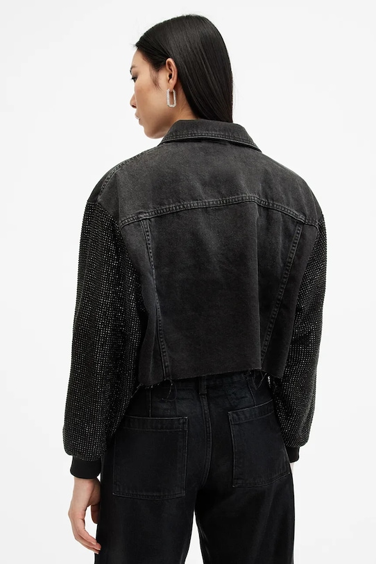 Odzież AllSaints kurtka bawełniana ANDERS W117PB czarny