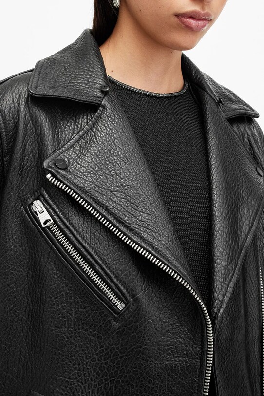 AllSaints geacă de piele VENDRA negru W136LB