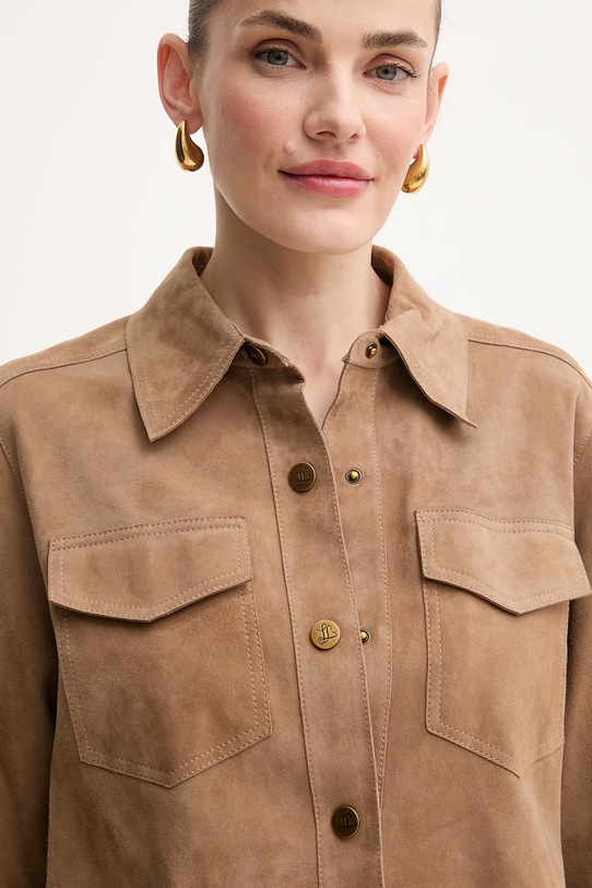 Kožená bunda Luisa Spagnoli hnědá 541710