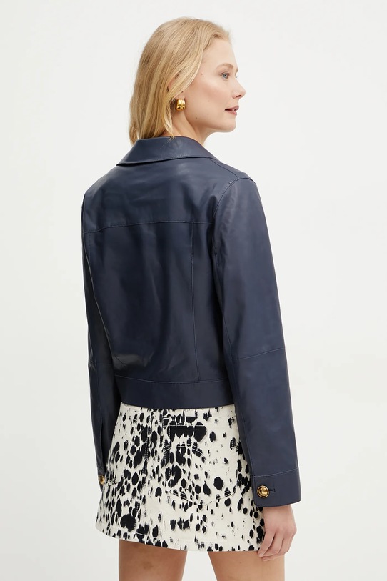Odzież Luisa Spagnoli kurtka skórzana 541695 granatowy