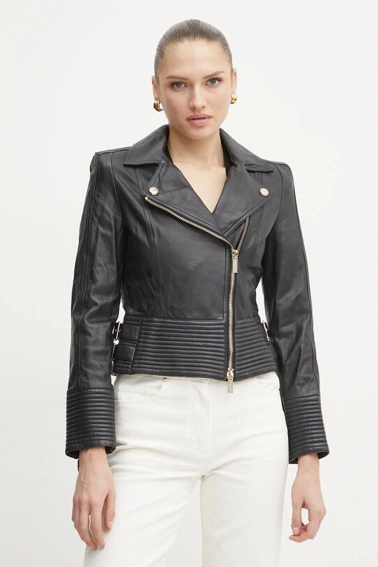 Шкіряна куртка Marciano Guess PEGGY чорний 5RGL11.7167Z