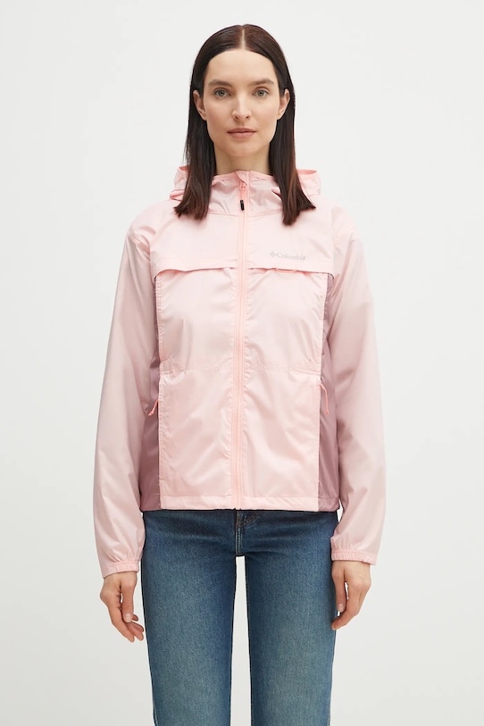 Turistická bunda Columbia Crested Canyon Windbreaker nezateplené ružová 2116481