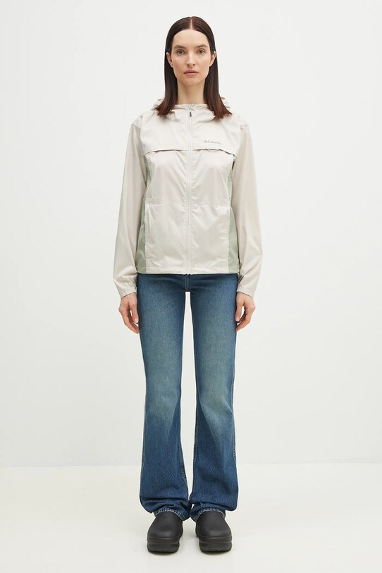 Turistická bunda Columbia Crested Canyon Windbreaker 2116481 béžová