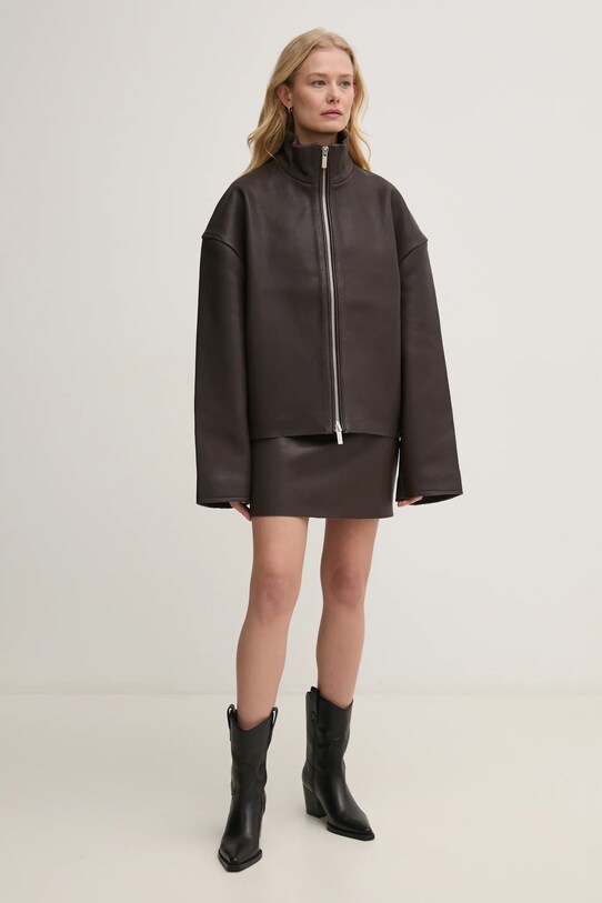 Kožna jakna Remain 502393575 smeđa SS25