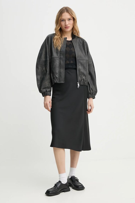 AERON kurtka bomber skórzana KELLY JK125554 czarny SS25