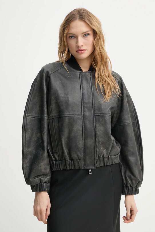 AERON kurtka bomber skórzana KELLY czarny JK125554